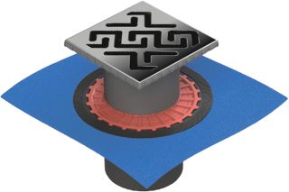 Душевой трап Berges Wasserhaus Zentrum Antik 090465 15х15 Матовый хром